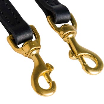 Leather Leash for Mastiff with Rust Resistant Snap Hooks