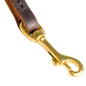 Mastiff Leash Leather with Brass Snap Hook for  Collar Clasping