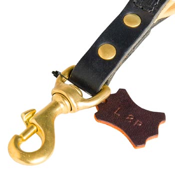 Short Control Dog Leash Fully Leather with Snap Hook for Mastiff