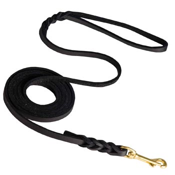Training Leather Mastiff Leash with Amazing Braids