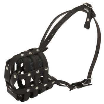 Leather Cage Mastiff Muzzle Padded